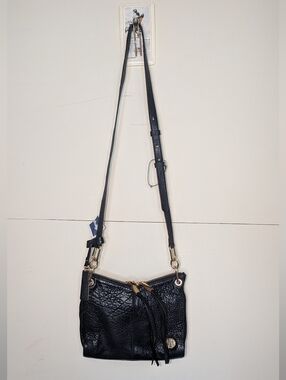 NWT Vince Camuto Textured Black Leather Crossbody Bag with Dust Cover